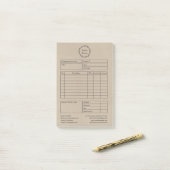 rustiek kransbruin papier post-it® notes (Op bureau)