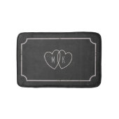 Rustiek krijtbord hart paar Monogram badmat (Voorkant)