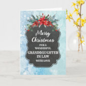 Rustiek krijtbord kleindochter in de wet kerst kaart (Gele Bloem)