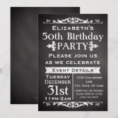Rustiek krijtbord leisteen 50e verjaardagsfeest kaart (Voorkant / Achterkant)