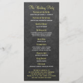 Rustiek krijtbord zonnebloemen bruiloft programma (Achterkant)