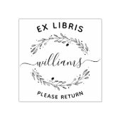Rustiek laat script familienaam ex libris boek 	rubberstempel (Afrduk)