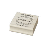 Rustiek laat script familienaam ex libris boek 	rubberstempel (Stempel)