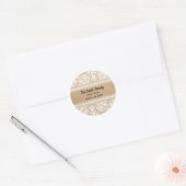 Rustiek Lace Aangepast adreslabel Ronde Sticker (Envelop)