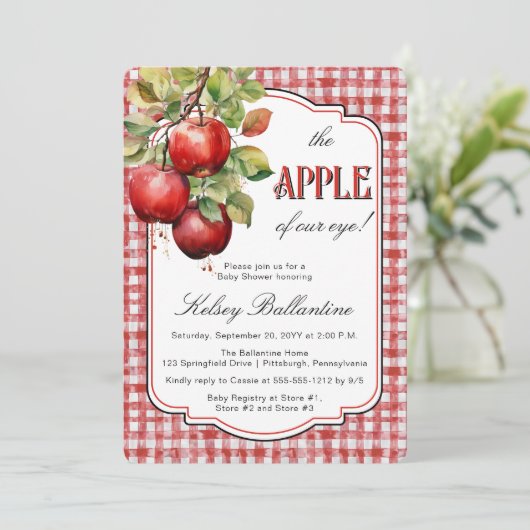 Rustiek land Appel van ons oog Baby shower Kaart (Staand voorkant)