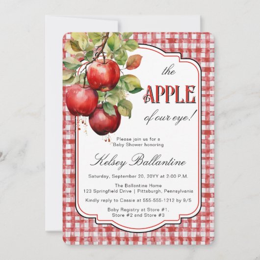 Rustiek land Appel van ons oog Baby shower Kaart (Voorkant)