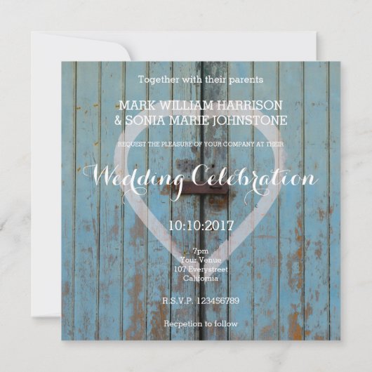 Rustiek land bard deur bruiloft uitnodiging (Achterkant)