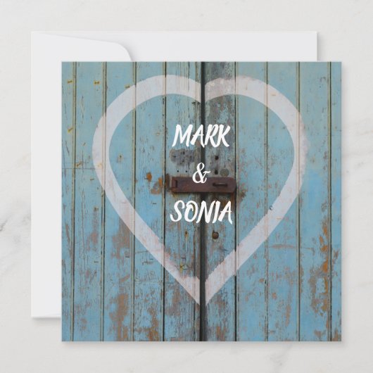 Rustiek land bard deur bruiloft uitnodiging (Voorkant)