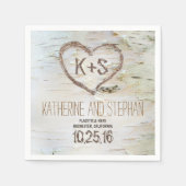 rustiek land berk bast papier servetten (Voorkant)