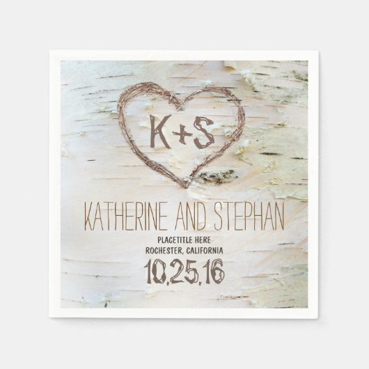 rustiek land berk bast papier servetten (Voorkant)