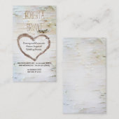 Rustiek Land Berk Tree Hart Carving Visitekaartje (Voorkant / Achterkant)