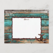 Rustiek Land Blauwgroen Hout Hoefijzer Save the Da Briefkaart (Achterkant)