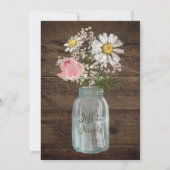 Rustiek Land Bloem Mason Jar Schuur Bruiloft Kaart (Achterkant)