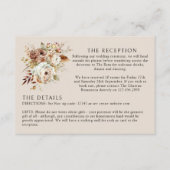 Rustiek Land Bloemen Bruin Neutraal Bruiloft Detai Informatiekaartje (Voorkant)