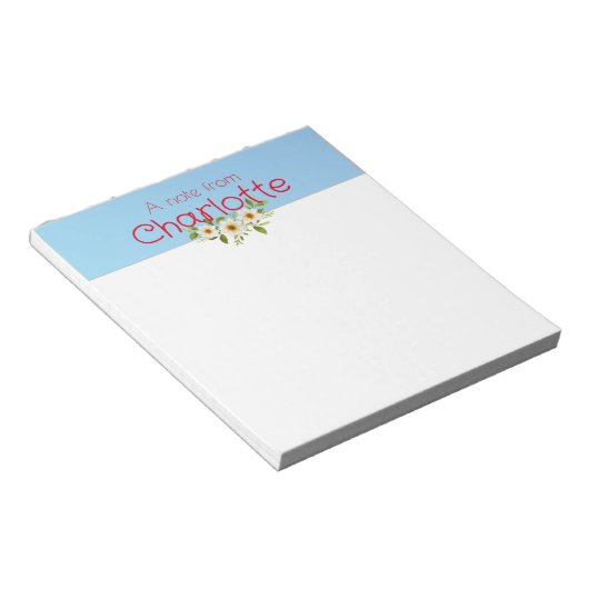 Rustiek Land Bloemen madeliefje waterverf blauw Notitieblok (Schuin)