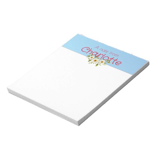 Rustiek Land Bloemen madeliefje waterverf blauw Notitieblok (Gedraaid)