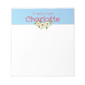 Rustiek Land Bloemen madeliefje waterverf blauw Notitieblok (Voorkant)