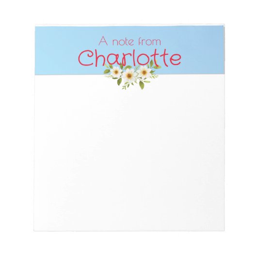 Rustiek Land Bloemen madeliefje waterverf blauw Notitieblok (Voorkant)