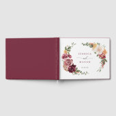 Rustiek Land Boho Herfst Bourgondië Bruiloft Gastenboek (Volledig)