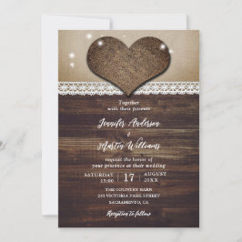 Rustiek land bruiloft uitnodigingen