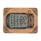 Rustiek Land Burlap Jar Save the Date Magneet (Horizontaal)