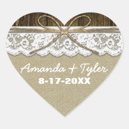 Rustiek Land Burlap Kant Bruiloft Favor Stickers