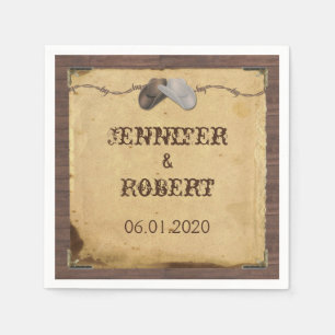Rustiek Land Cowboy Petten Bruiloft Servet