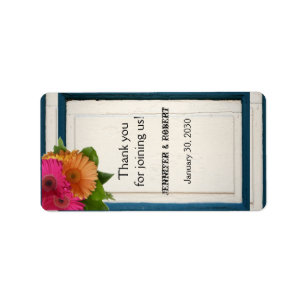 Rustiek land geschilderd hout bruiloft lippenbalse etiket