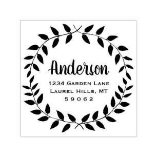 Rustiek Land Groen Familienaam Retouradres Zelfinktende Stempel