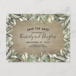 Rustiek land groen Lijst Save the Date Aankondigingskaart