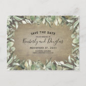 Rustiek land groen Lijst Save the Date Aankondigingskaart (Voorkant)