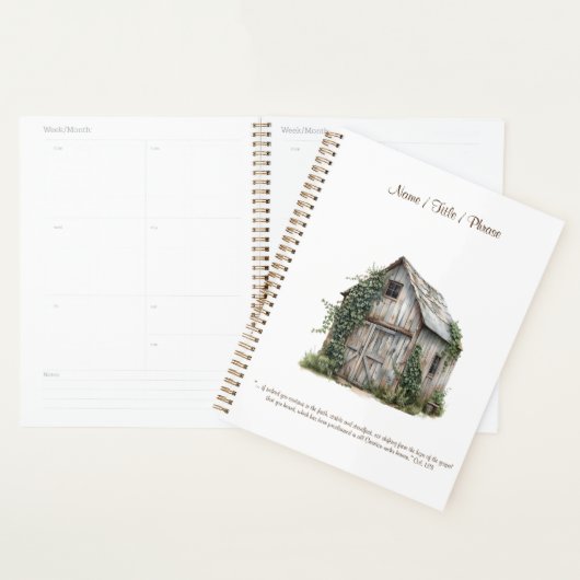 Rustiek land Grote gepersonaliseerde zaken Planner (Display)