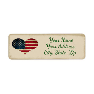 Rustiek Land Hart Vlag Retouradres Labels