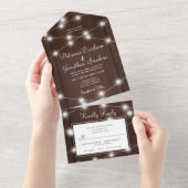 Rustiek land hout alles in een bruiloft rsvp all in one uitnodiging (Afscheurbaar)