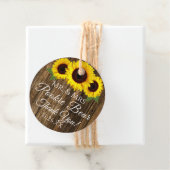 Rustiek land hout en zonnebloemen bruiloft gast bedankjes labels (In situ)