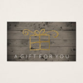 Rustiek land hout goud cadeau Kaart certificaat (Voorkant)