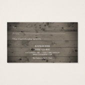 Rustiek land hout goud cadeau Kaart certificaat (Achterkant)