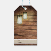 Rustiek Land Hout Mason Jar Lights Bruiloft Favor Cadeaulabel (Voorkant)
