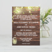 Rustiek Land Hout Mason String Lights Bruiloft Kaart (Staand voorkant)