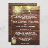 Rustiek Land Hout Mason String Lights Bruiloft Kaart (Voorkant / Achterkant)