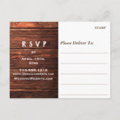 Rustiek Land Hout Mason String Lights Bruiloft Uitnodiging Briefkaart (Achterkant)