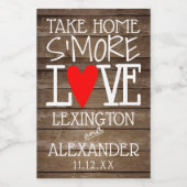 Rustiek land hout nemen huis's meer liefde bruilof voedselcontainer etiket (Enkel label)