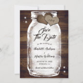 Rustiek Land Houten Lichten Mason Jar Bruiloft Save The Date (Voorkant)