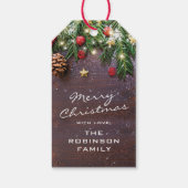 Rustiek Land Kerst Feestdagen Cadeaulabel (Achterkant)