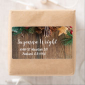 Rustiek Land Kerstlabel Etiket (Insitu)