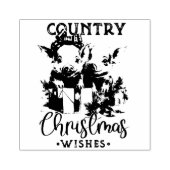 Rustiek Land Kerstwensen Schattige Varken Rubberstempel (Afrduk)