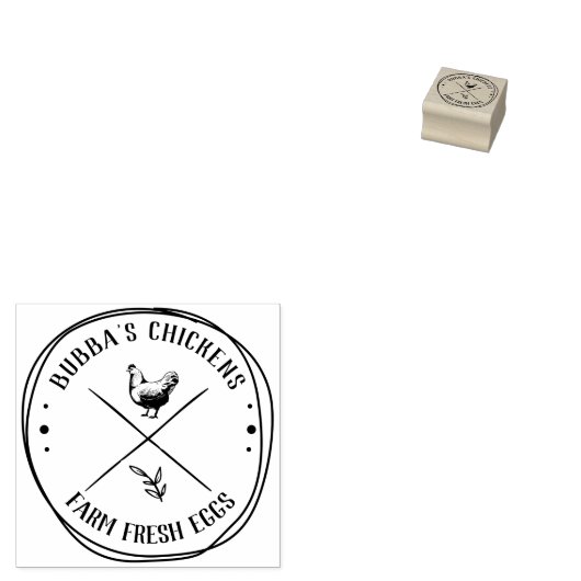 Rustiek Land Kip Boer Ei Stempel (Gestempeld)