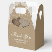 Rustiek Land Kraft Papier Kant Lights Bruiloft Bedankdoosjes (Geopend)