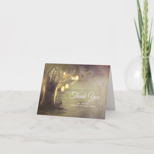 Rustiek Land Liefde Boom Bruiloft Dank u Bedankkaart (Voorkant)