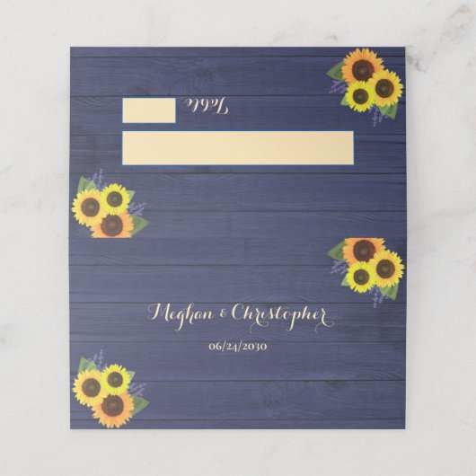 Rustiek Land Marine Hout Zonnebloem Bloemen Bruilo (Buitenkant ongevouwen)